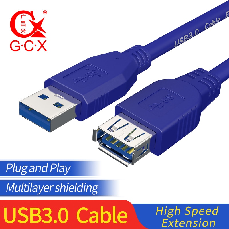 GCX USB Extension Data Kabel Man-vrouw USB naar USB 3.0 Kabel Extender Cord Voor PC Keyboard Printer Camera 1m 1.5m 3m 5m