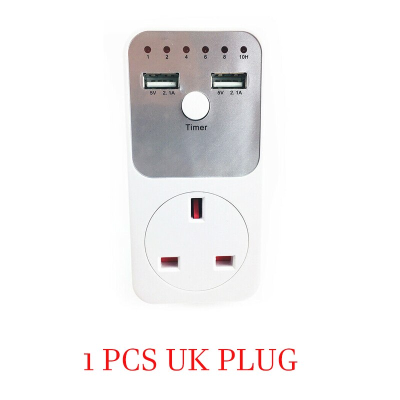 1-4pcs Dual USB Port Electronic Digital Timer Switch Smart Home Smart Life EU UK Plug Timer Outlet Programmable Timing Socket: 1 PCS UK Plug