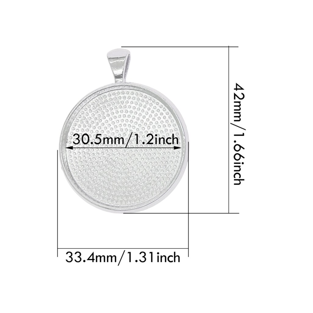 10Pcs 1.2 Inch Ronde Ketting Hanger Instelling Cabochon Cameo Base Tray Afdekplaatje Fit Resin Cabochons Sieraden Maken Bevindingen