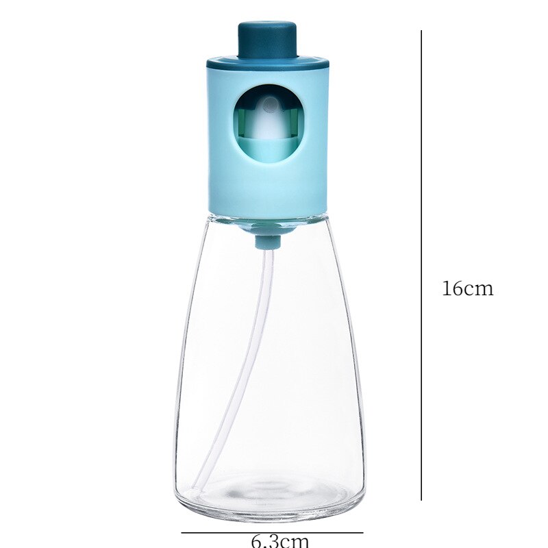 Spray Oil Dispenser Barbecue Glass Oil Spray Bottle for Oil Soy Sauce Vinegar Sprayer Seasoning Bottle Kitchen Accessories: Light blue 180ML