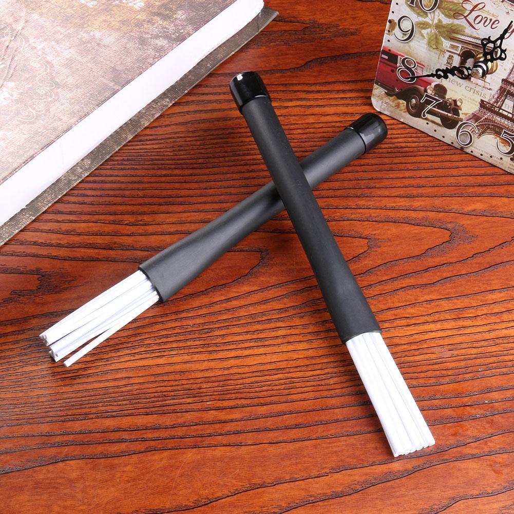Escobillas para batería de Jazz, baquetas de percusión de 230mm * 20mm * 15mm, 2 uds., cepillo retráctil de nailon con mango de goma