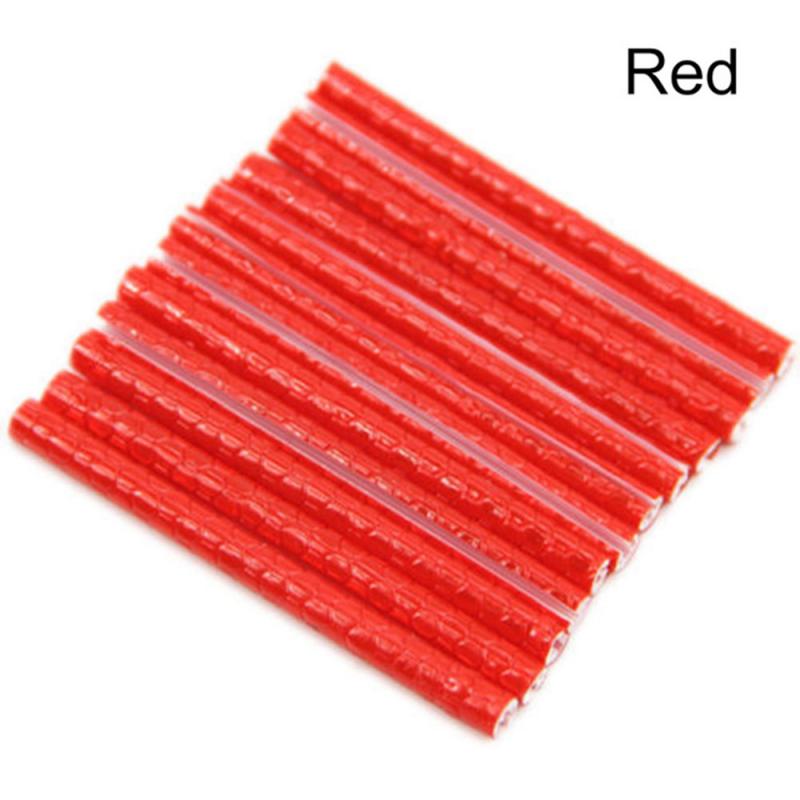 12Pcs Fiets Mountainbiken Velg Spoke Mount Clip Tube Waarschuwingslampje Strip Reflector Fietsen Licht Outdoor 75mm: Rood