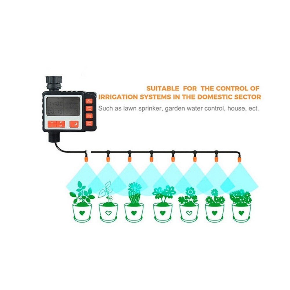 Automatisk bevattning sprinklersystem bevattningskontroll programmerbar digital slang kran timer batteridrivna tillbehör