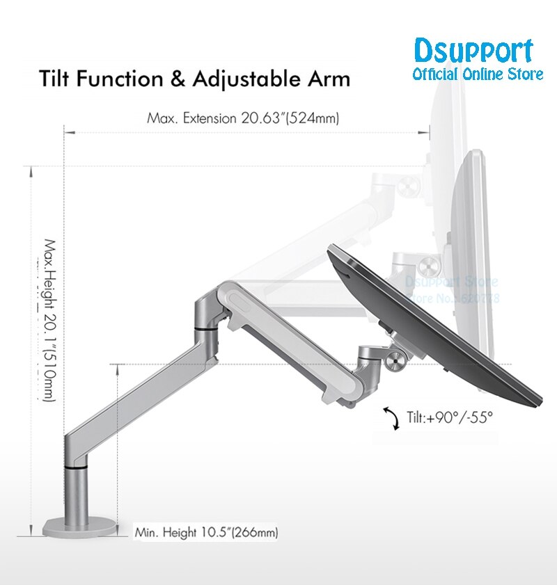 Aluminium höhe einstellbar 17-32 zoll LCD LED-Monitor Halter Arm Halterung 360 Grad Drehen Computer Monitor Halterung Ständer OZ-1