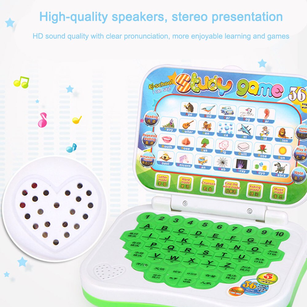 Children Chinese-English Bilingual Learning Machine with Mouse Computer Learning Education Machine Tablet Toy Random Color