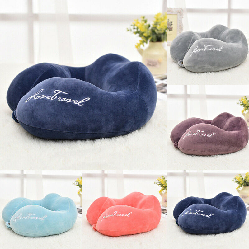 Foam Pad U-vormige Reizen Kussen Vliegtuig Reizen Sleep Head Rest Ondersteuning Kussen Soft Foam Nekkussen Auto Kussen Kussen