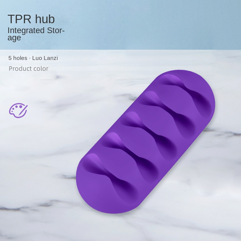 Kabelklemmer ledningsorganisatorer holder klæbende silikone skrivebordsopruller kabelholder skrivebord ledningsbeviklet kontortilbehør: Rød