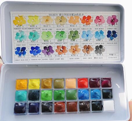 Japanse holbein master aquarel verf sub-pakket 24 kleur officiële kleur set kunstenaar transparante aquarel verf: 24colors 0.5ml
