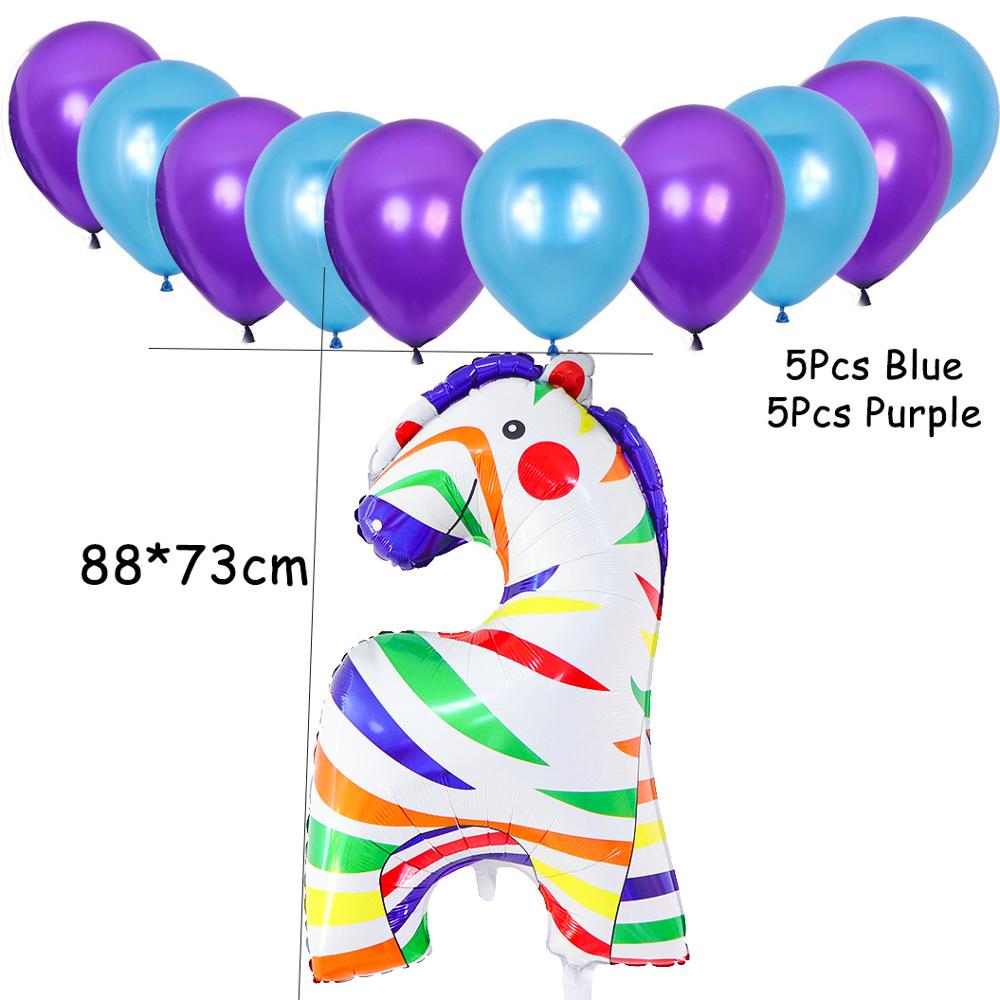 Happy Birthday Banner Animal Balloons Zoo Theme Lion Flamingo Elephant Foil Ballons Baby Shower Party Decoration Supplies