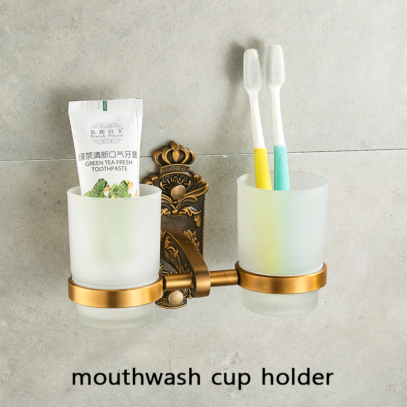 Antieke Badkamer Hardware Set Muur-Gemonteerde Handdoekrek Toiletborstel Rek Föhn Rek Zeepbakje Douche Hoekrek Accessoires: Paars