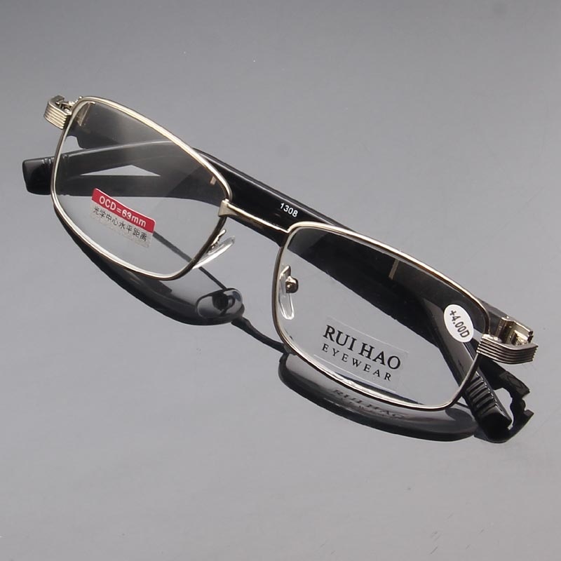 Mærke læsebriller klart glas linser presbyopiske briller læse briller  +1.00 ~ +4.00 rektangulære briller 1308