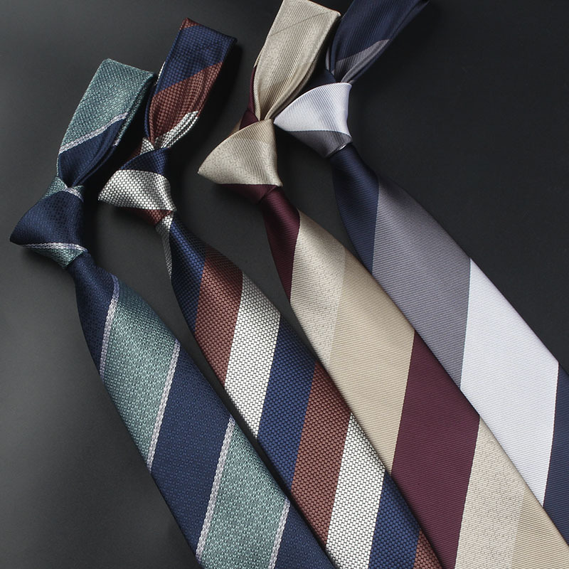 8Cm Jacquard Gestreepte Stropdas Voor Mannen Vrouwen Polyester Elegante Hals Voor Bruiloft Business Volwassen Suits Skinny Ties retro Stropdas