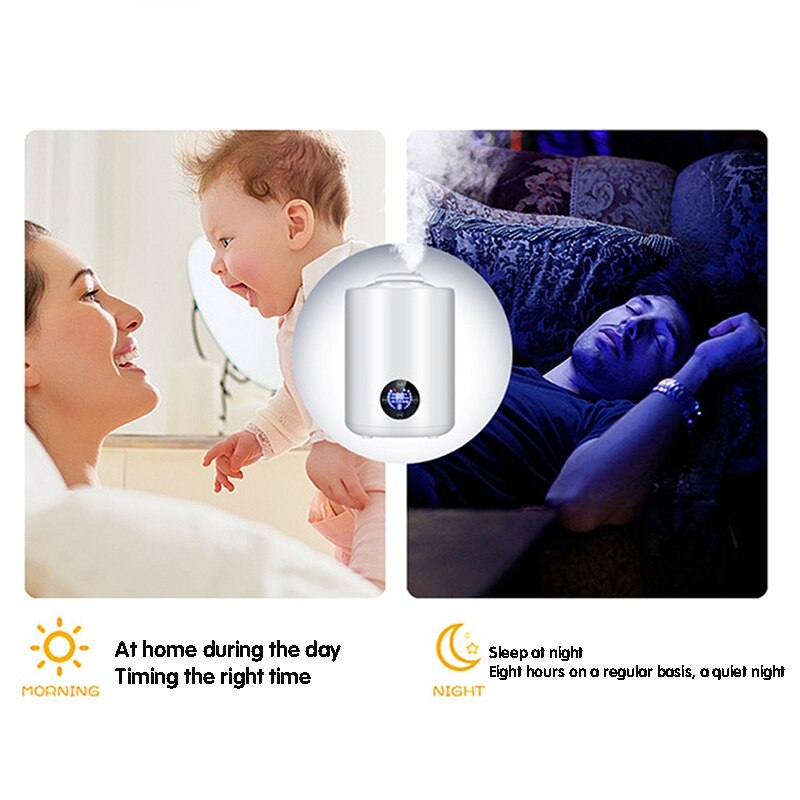 3L Ultrasonic Cool Mist Humidifier,LED Display,Hypochlorous Acid Water Humidifier Disinfectant Atomizer-US Plug