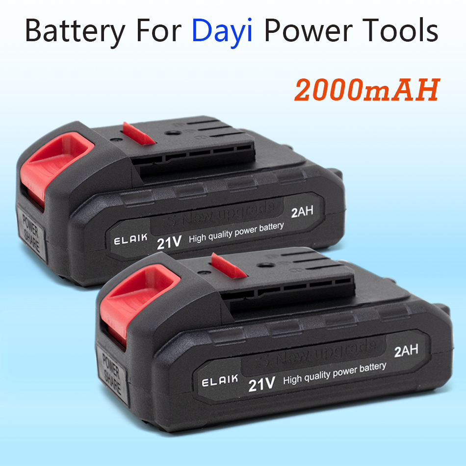 21V 6AH 4AH 2AH krachtige duurzame lithiumbatterij, oplader, geschikt voor Dayi 21V Volt Vervang batterij voor schroevendraaier: Paars