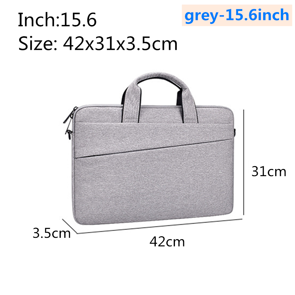 Waterproof Laptop Bag 13.3 14.1 15.4 15.6 inch For Macbook Air Pro 15.6 inch for Apple Notebook shoulder diagonal Briefcase: grey-15.6inch