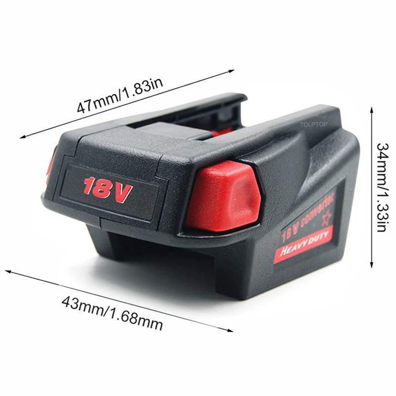 Akku-Adapter-Konverter für Milwaukee 18 V Li-Ionen-Akku für Milwaukee V18 48-11-1830 Akku-Werkzeuge mit USB-Ladeanschluss