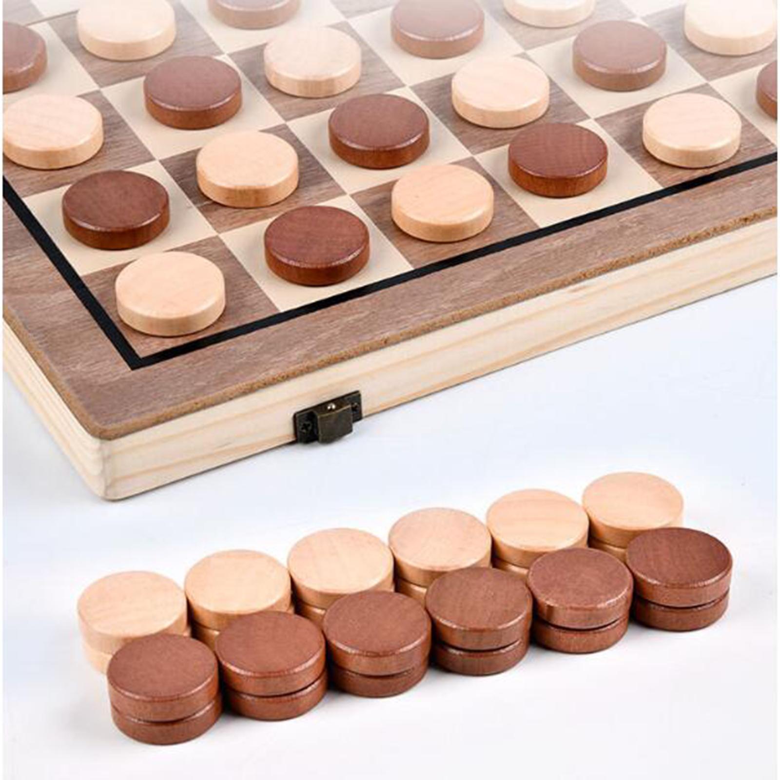 2 In 1 Combine Checkers &amp; Chess Game Board Set Magnetic Folding Wooden Chess Set Handmade Interior For Home Weekend 39x39cm