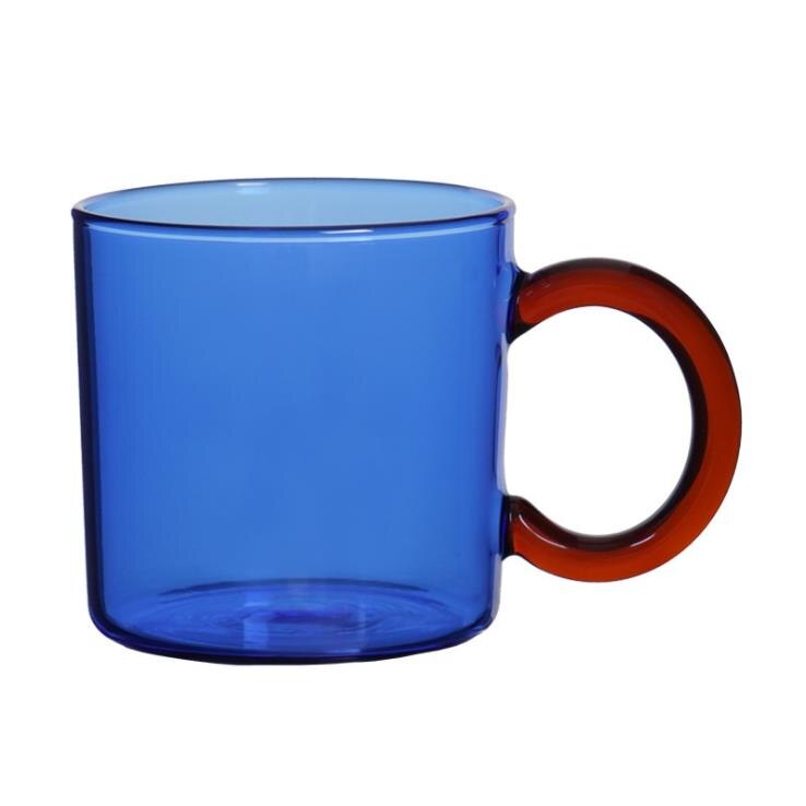 250ml varmebestandig gjennomsiktig tykkere glass kopp drikke redskaper fargerike håndtak glass te kopp glass øl krus til hjemmet