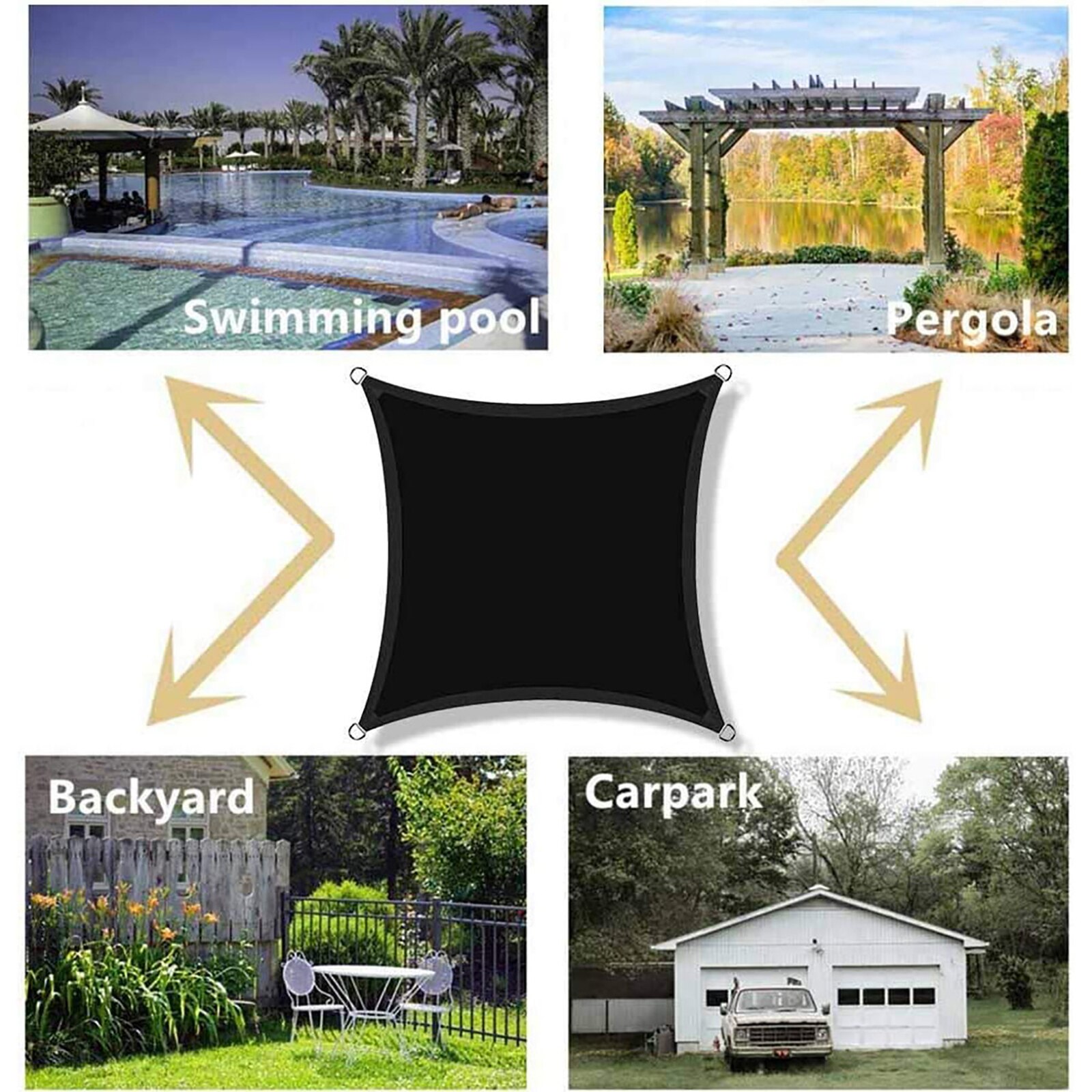 Triangle Sun Shade Sail Canopy For 98%UV Block Sun Shelter For Outdoor Facility&amp;Activities Backyard Awning Camp Tent