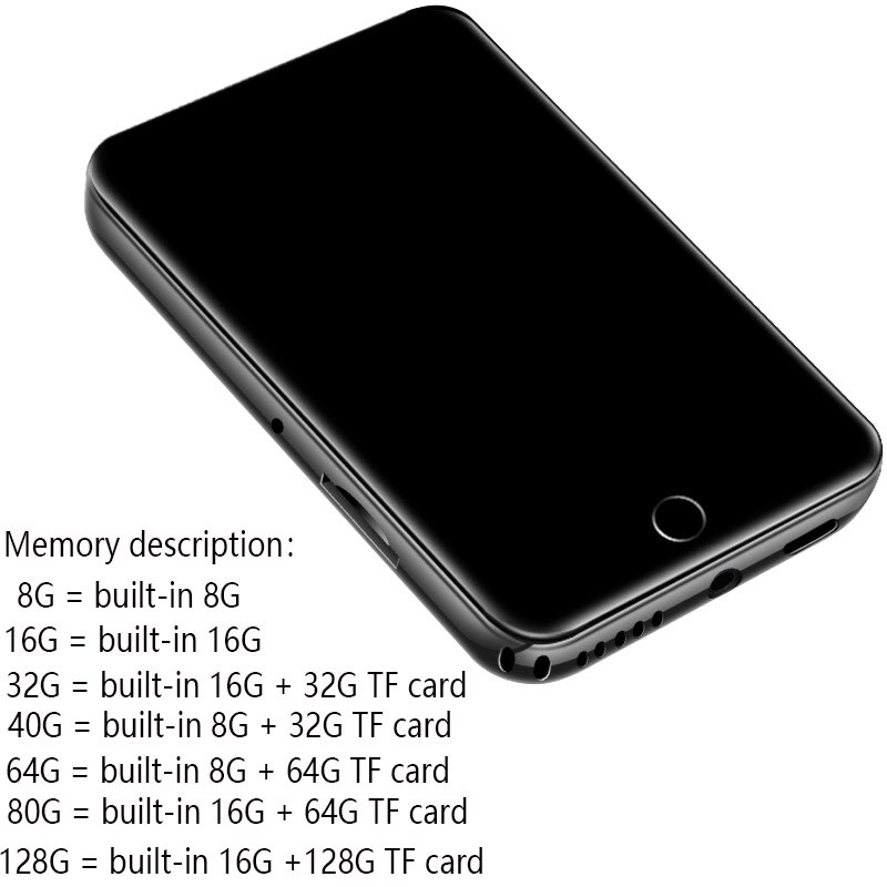 Lecteur MP3 en métal avec grand écran tactile de 2.8 pouces, Bluetooth 5.0, haut-parleur intégré, podomètre, e-book, enregistrement, radio et vidéo