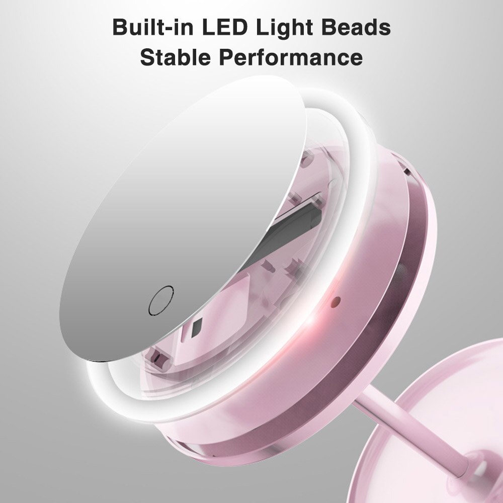 Led Makeup Mirror Touch Screen Illuminated Makeup Vanity Table Lamp 360 Rotation Cosmetic Mirror for Table Countertop Cosmetics