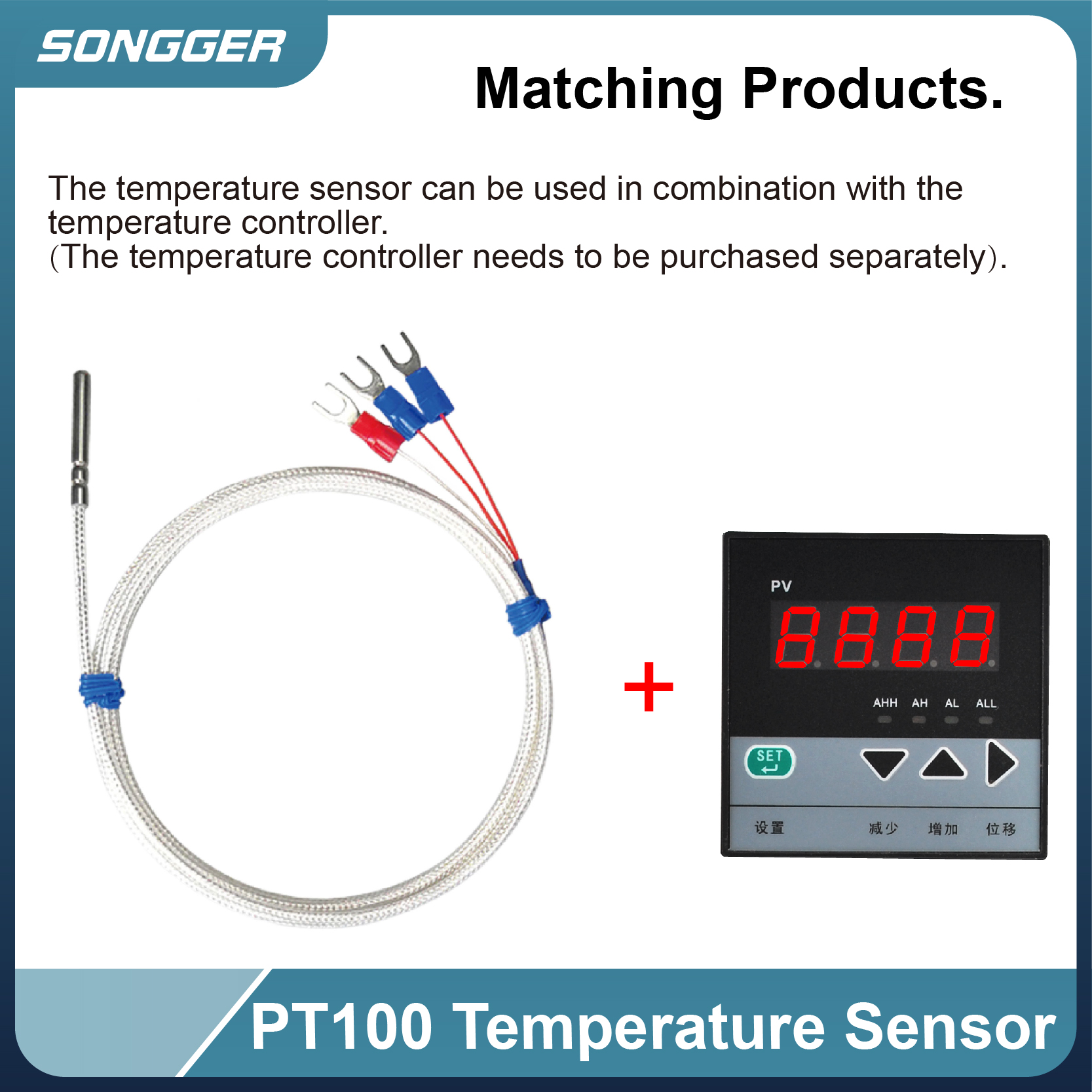 PT100 Temperature Sensor Waterproof Stainless Steel Probe High Temp RTD Platinum Resistance Thermometer Industrial Use