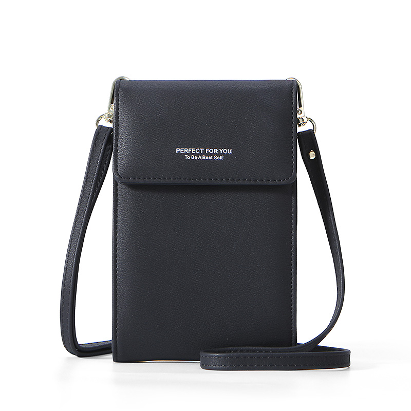 WEICHEN Mini femmes sacs à bandoulière femme téléphone portefeuille femmes sac de messager concepteur petit sac à bandoulière dames portefeuille sac à main: Black