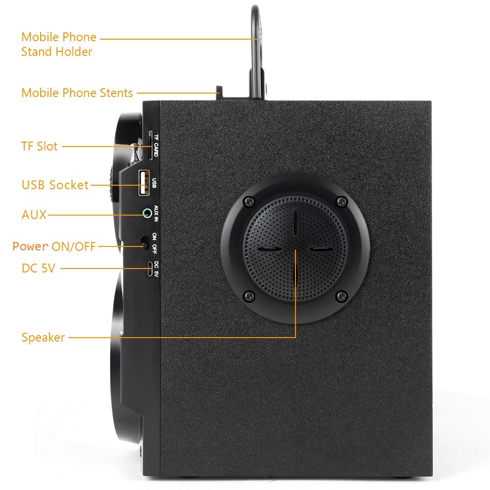 Altavoz Bluetooth TOPROAD portátil inalámbrico estéreo Subwoofer graves altavoces grandes columna soporte FM Radio TF AUX Control remoto USB