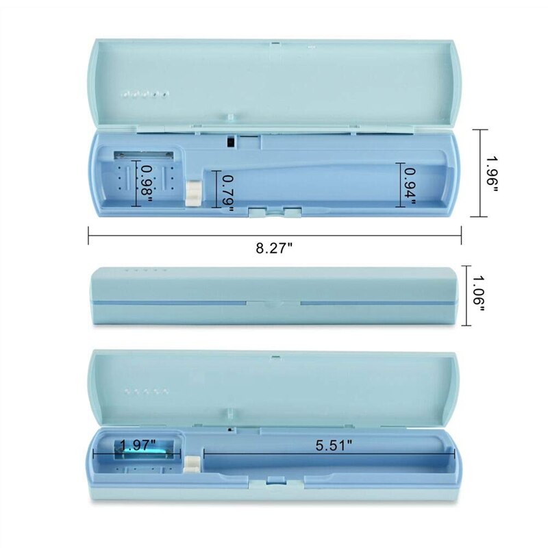 Draagbare Diepe UV Tandenborstel Sanitizer Case en Organizer Houder met