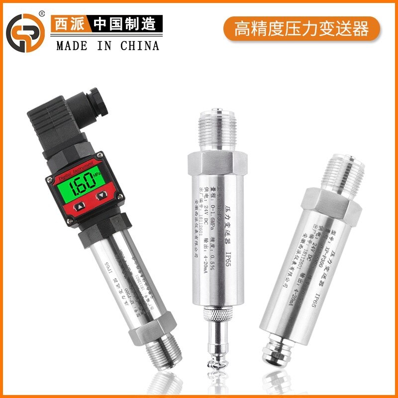 Digital Pressure Transducer Sensor With LED Display - 24V DC 4-20mA For Oil, Air, Water Pressure