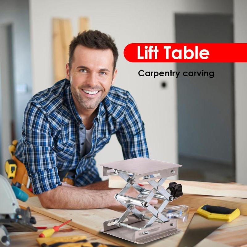 Aluminum Router Lift Table Woodworking Engraving Lab Lifting Stand Rack Adjustable Height Lift Platform for Woodworking Tables