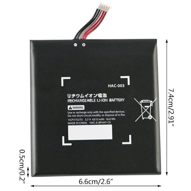4310mAh HAC-003 Battery Replacement for NS Switch Game Console HAC-001 High Capacity (3.7V 16Wh 4310mAh)