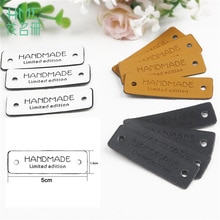 Etiquetas de cuero hechas a mano de edición limitada para bolsos, , etiquetas de cuero para ropa, zapatos, accesorios de costura, 12 Uds.
