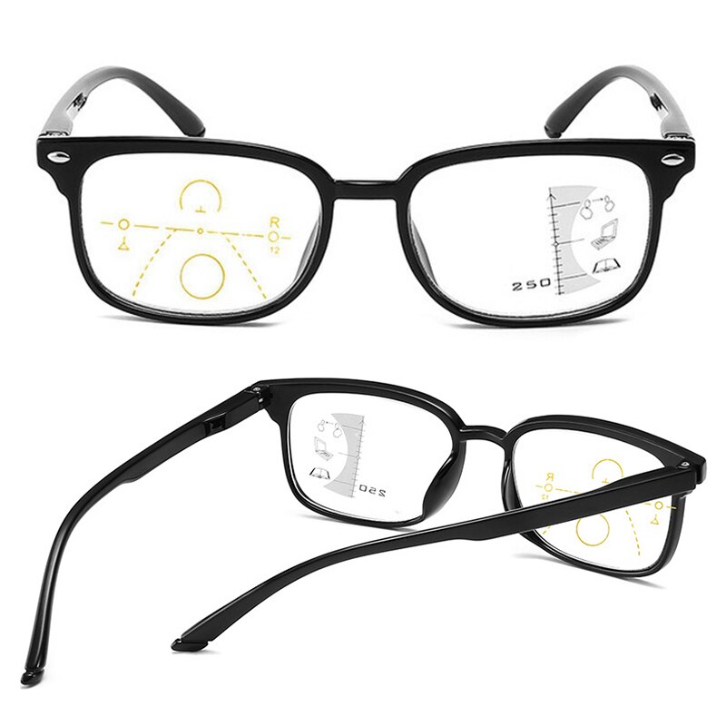 Progressive Reading Glasses Men Women Multifocal Presbyopic Glasse See Far Near Anti-blue Light Low Bridge Big Full Frame