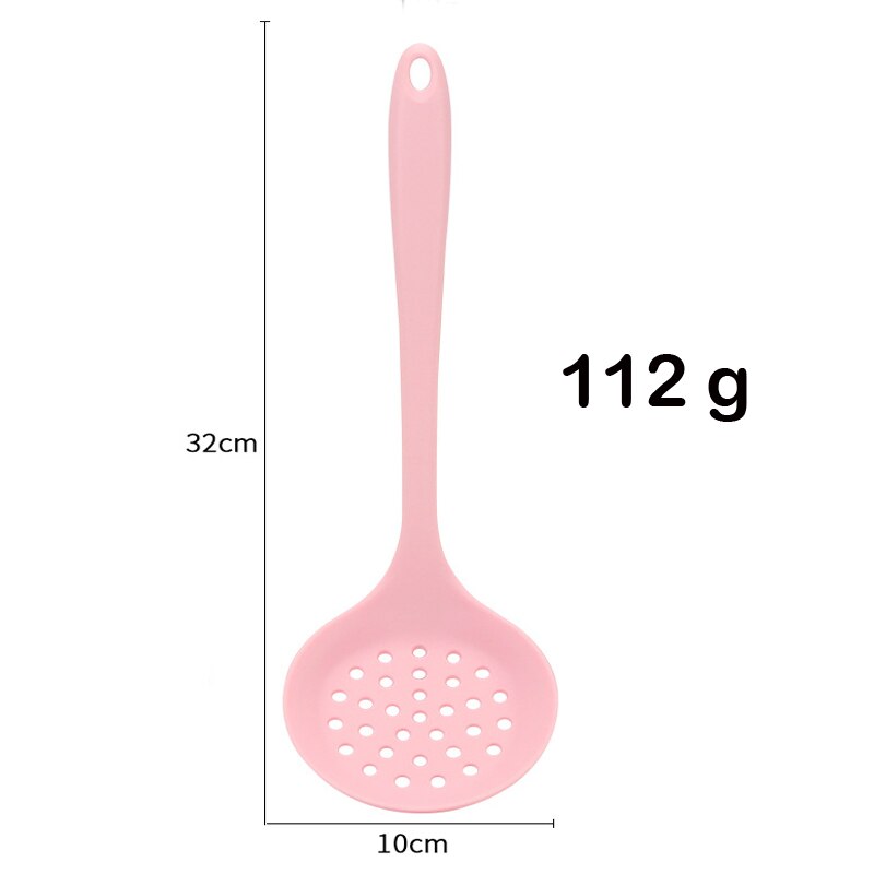 Silicone Utensils Cooking Tool Pink Nonstick Kitchen Utensil Spoon Soup Ladle Turner Frying Spatula Colander Kitchenware: Colander