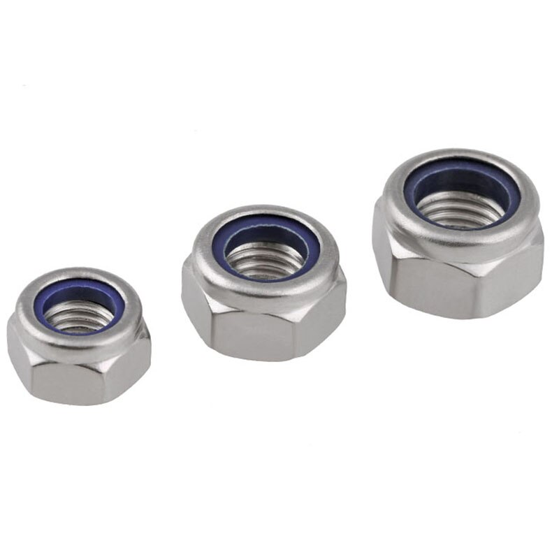 M4 M5 M6 M8 M10 M12 304 Stainless Steel Left Hand Thread Anti-loosening Nut Anti-threaded Left Thread Self-locking Non-slip Nut