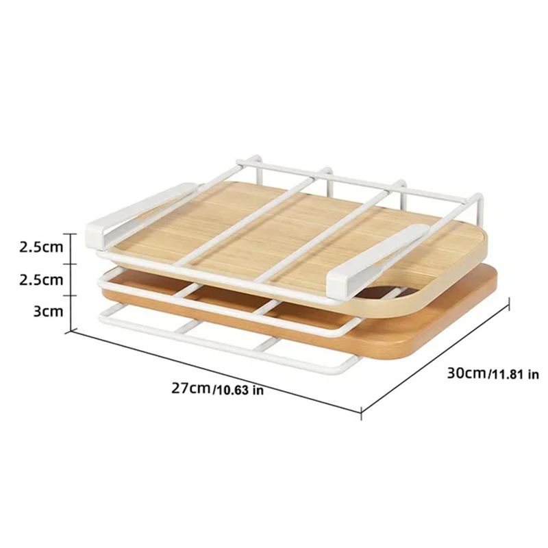 Nicht stanzender Schrank, unterer Aufhänger, Lagerregal, multifunktionales Küchentopfdeckel, Schneidebrett, Gemüsebrett, Lagerregal: Gold