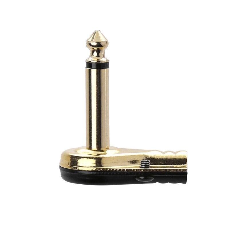 Conector Mono Jack de ángulo recto, 1/4 ", 6,35mm, Conector de Pedal de efectos de guitarra macho plano R66E