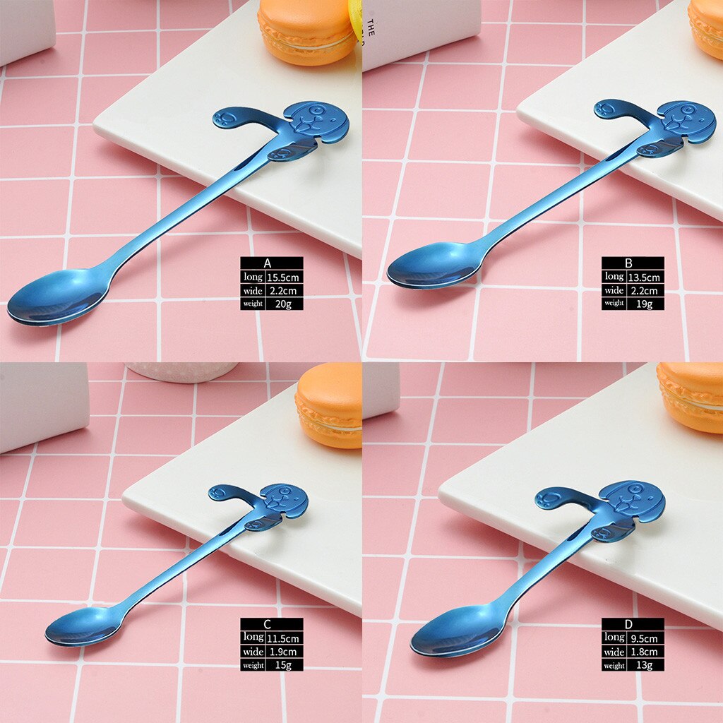 Cucharilla de café para perro bonita, cuchara creativa de acero inoxidable, cucharilla para postre, aperitivo, cuchara para helado, Mini vajilla de cucharas, cucharas con mango largo