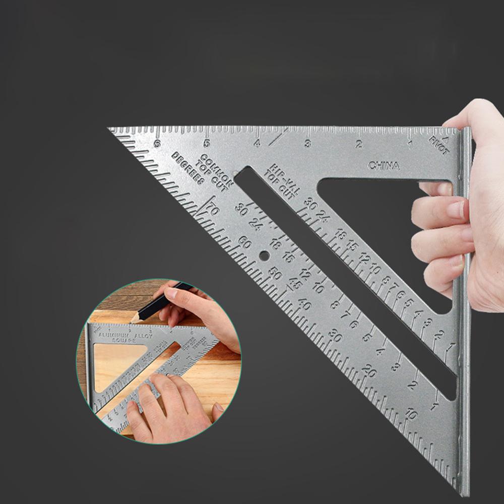 Square Ruler Aluminum Alloy Triangle Rule Carpenter Measurement Square Ruler 90 Degree Thickening Angle Rule r60