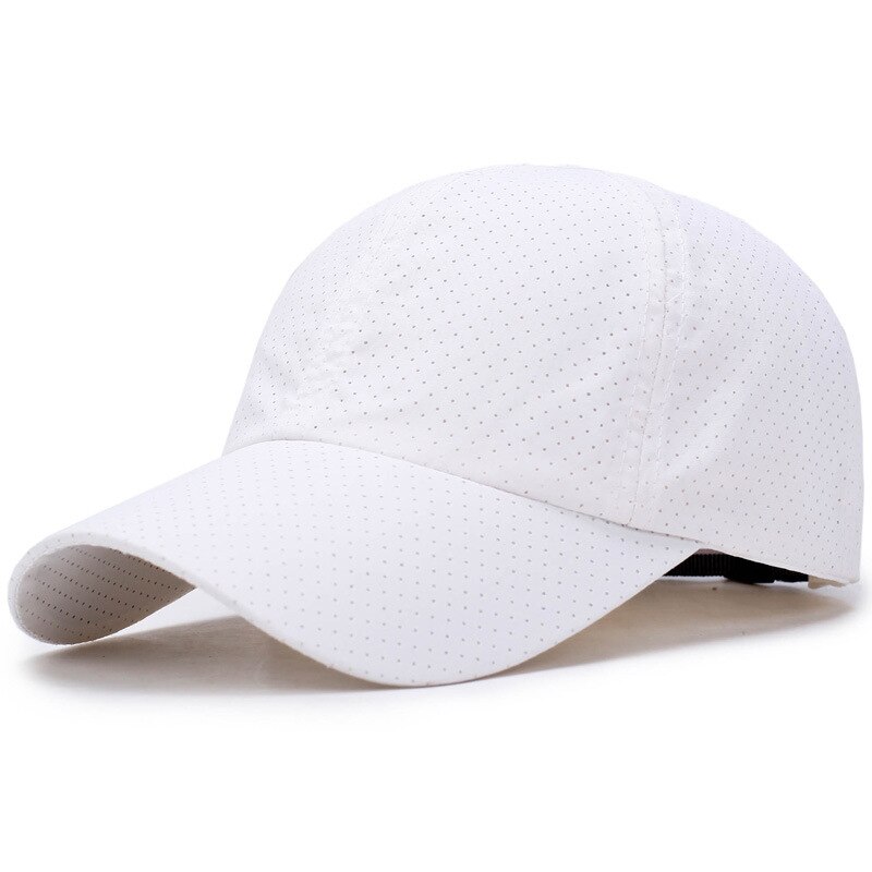 Lente Zomer Vrouwen Katoen Ademend Volledige Netto Zon Baseball Cap Mannen Outdoor Sport Reizen Verstelbare Monochroom Cap: white