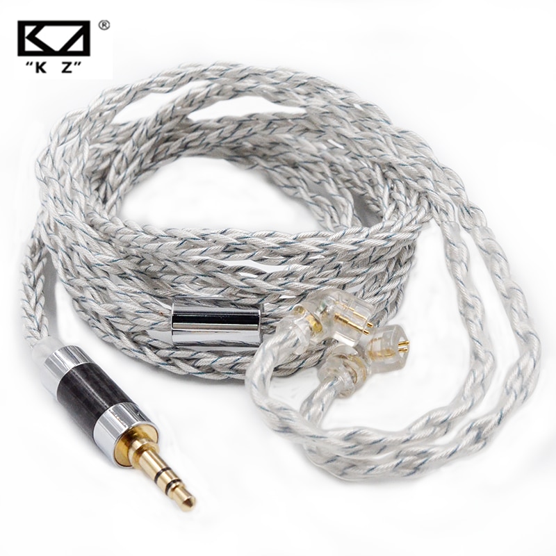 KZ 8 Core Silber Blau Hybrid 784 kerne Silber überzogene Upgrade Kabel Kopfhörer Kabel Für KZ ZS10 PRO ZSN PRO ZSX DQ6 ZAX ASX ASF