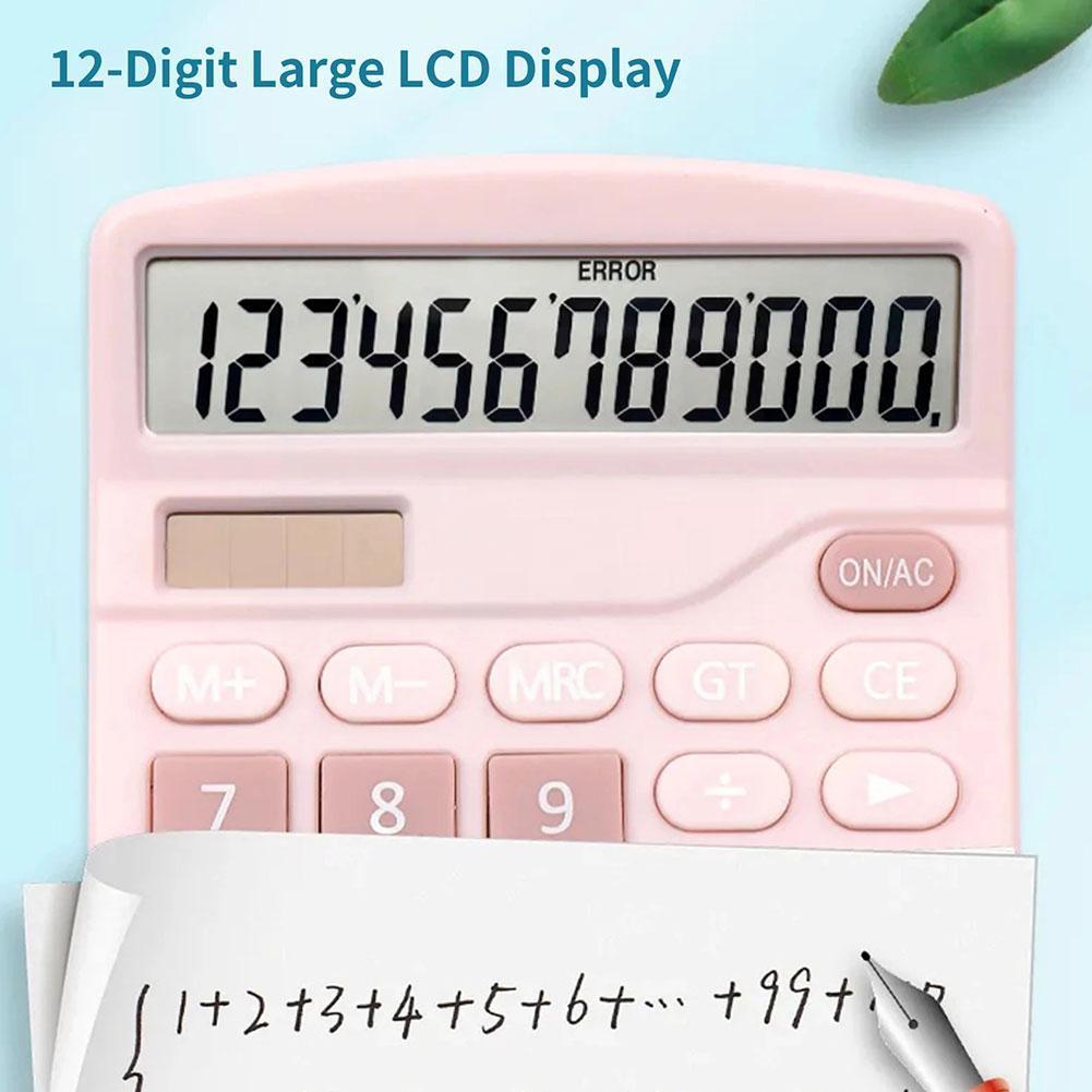 Large Screen Simple Calculator Dual Power Cute Stylish Display Calculator Universal Office Exam Portable Clear Assistant Sc U9e5