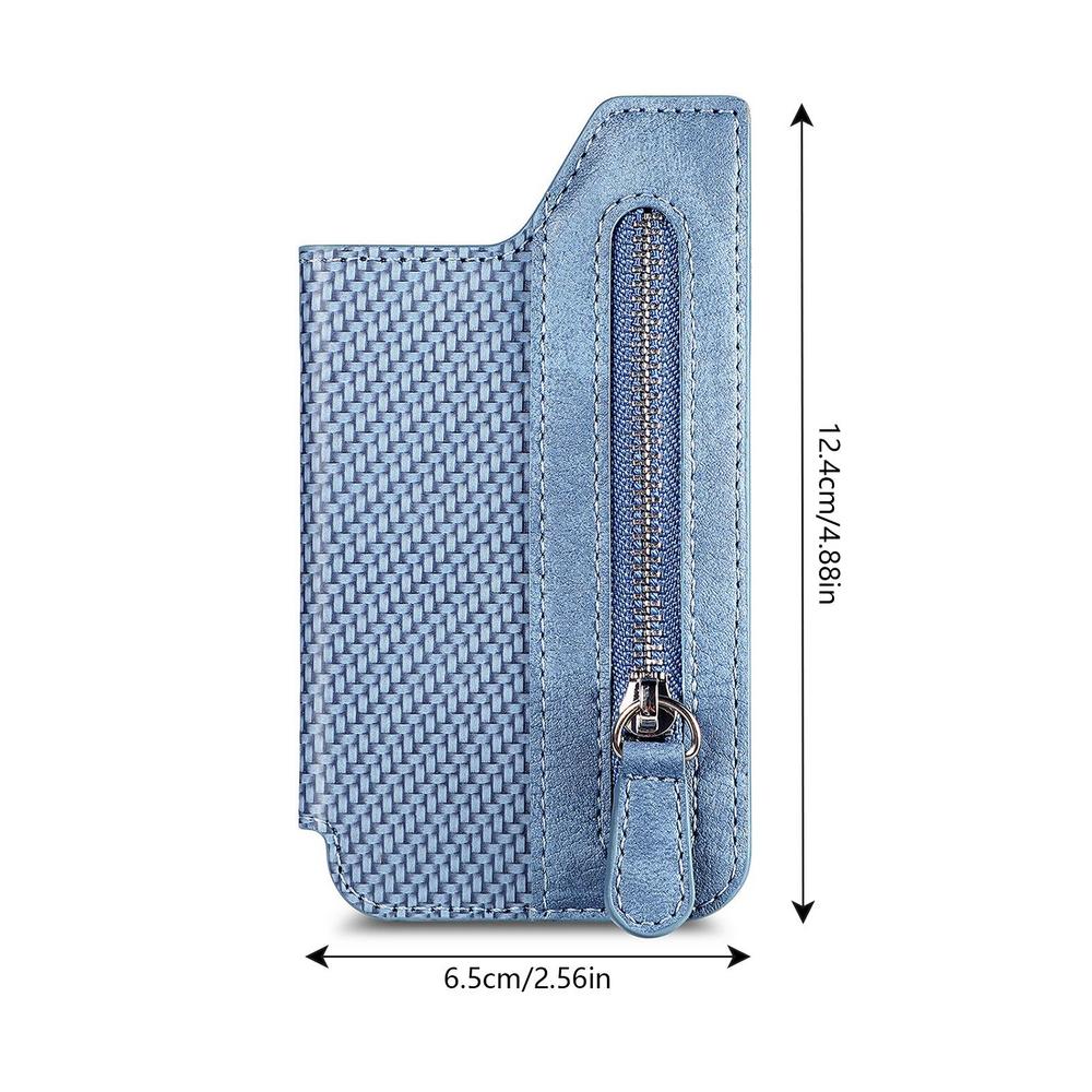 Selbst klebende Telefon Brieftasche Karten Halfter Pu Leder Brieftasche für praktisch hülle multifunktion Ale Telefon Brieftasche für Münzen Karten: Blau