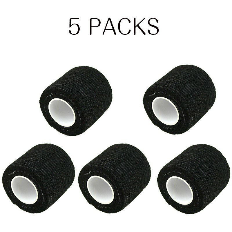 5 Pcs/lot Sports Safety Self Adhesive Elastic Bandage Non-woven Fabric Tape Protective Gear Knee Elbow Brace Support 5*450cm: Black