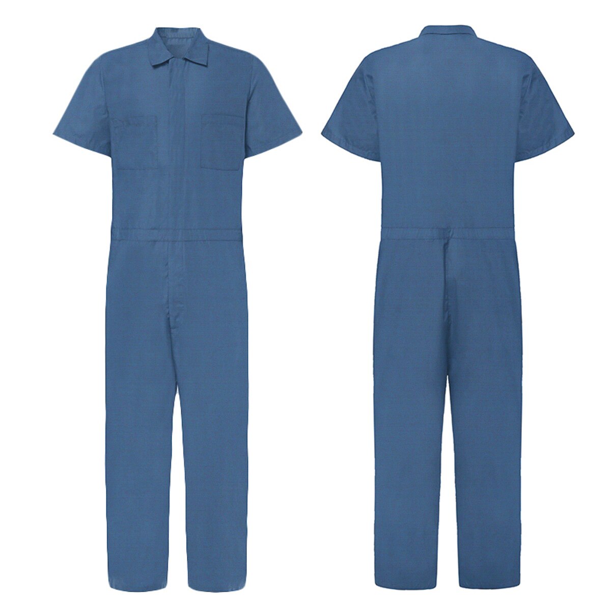 Jumpsuit til mænd med korte ærmer basic arbejdsoverall løs cargo overalls ensfarvet afslappet joggers street wear bukser jumpsuit: Xxxl / B