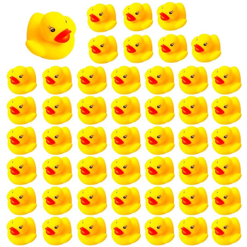 60-300 Stuks Piepende Rubber Duck Duckie Float Bad Speelgoed Baby Douche Water Speelgoed Voor Zwembad Party Speelgoed Jongens Meisjes