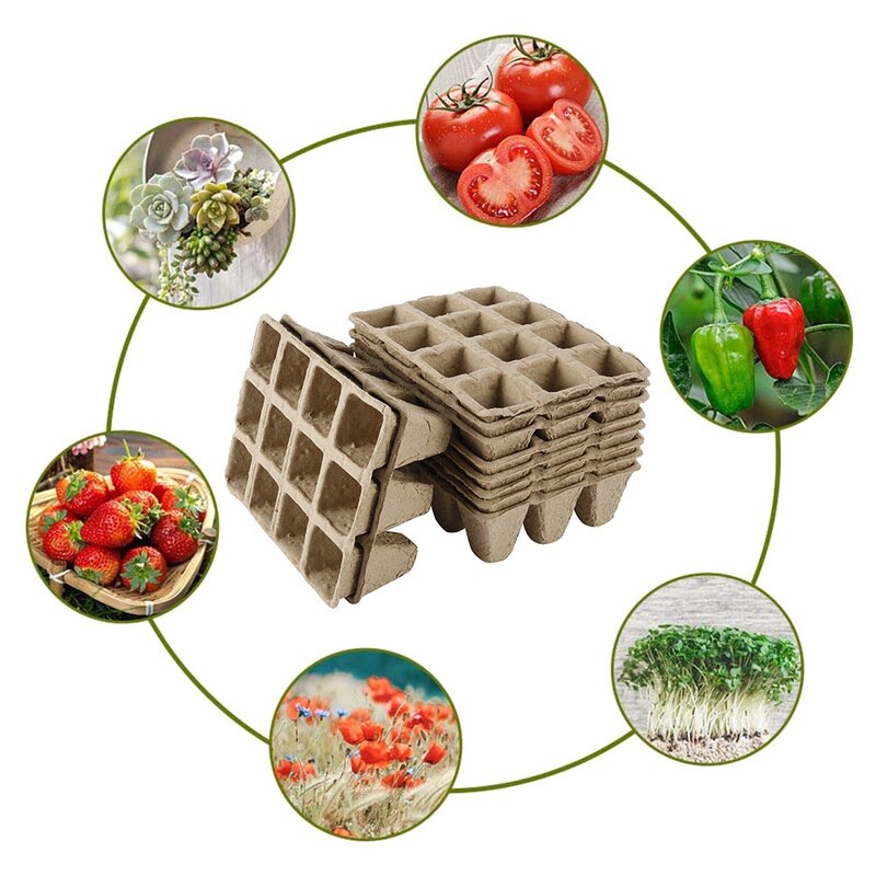 10/17 Pcs Rganic Biodegradable Paper Pots Plant Starters Seedling Herb Seed Nursery Cup Kit Eco-Friendly Home Cultivation
