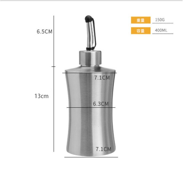 Praktische Rvs Olie Fles Lekvrij Azijn Sojasaus Fles Stofdicht Olieman Keuken Kruiden Sap Container: 400mlA
