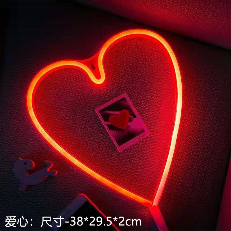 LED Neon Light Sign LOVE HEART Wedding Party Decoration Neon Lamp Valentines Day Anniversary Home Decor Night Lamp: 6